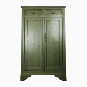 Antique Brocante Green Painted Cabinet