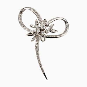 Brooch in 18k White Gold with Diamonds