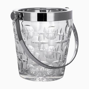 Vintage French Silver-Plated & Cut Glass Champagne Ice Bucket, 1960s