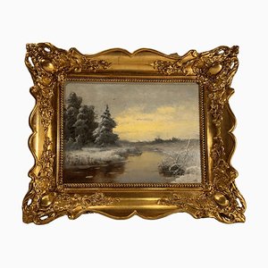 K. Rosen, Landscape, 19th-Century, Oil on Canvas, Framed