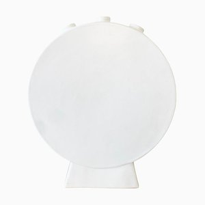 Französische Tulip Vase aus weißer Keramik von Pol Chambost, 1940er