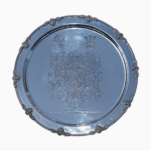 King George Auguseue Frederick Arms Sterling Silver-Plated Tray, 1919
