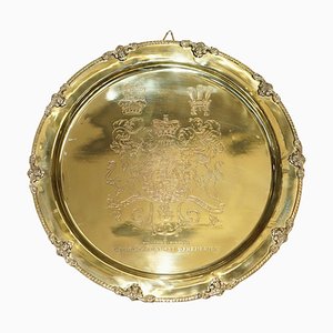 King George Auguseue Frederick Arms Gilt Sterling Silver-Plated Tray
