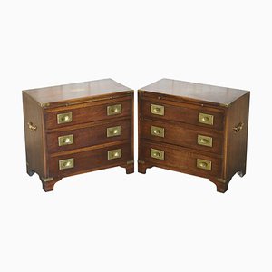 Harrods Kennedy Military Campaign Bachelors Chest of Drawers, Set of 2