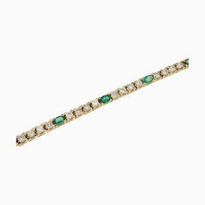 Gold Tennisarmband mit Diamant und Smaragd