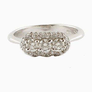 Bague Solitaire en Or Blanc 14K avec Diamants