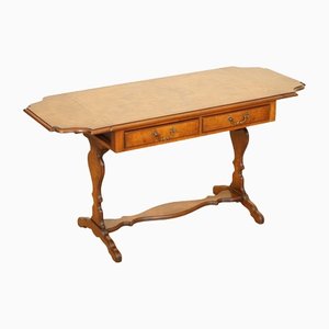 Extending Drop Leaf Side Table in Burr Walnut from Bevan and Funnell