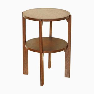 Small Antique Circular Side Table in Oak