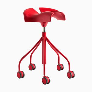 Red Binaria Stool by Jordi Badia and Otto Canalda for Bd Barcelona