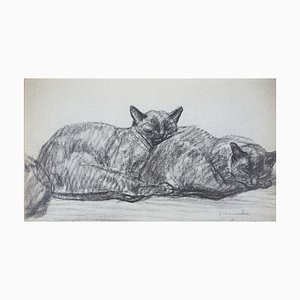 Théophile Alexandre Steinlen, Cats in Love, 1933, Lithograph