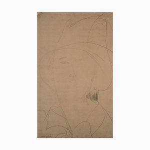 After Amedeo Modigliani, Woman with Hat, 1959, Lithograph