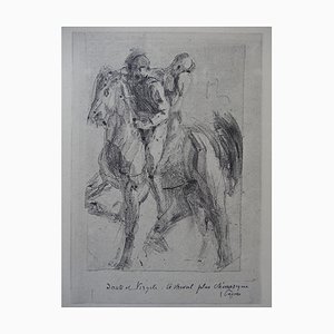 Dopo Auguste Rodin, Dante e Pegasus, 1897, incisione