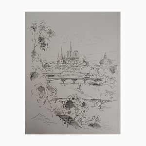 Paul Elie Gernez, The Seine: Cradle of Paris, 1937, Original Engraving