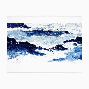 Jean-Pierre Stholl, Contre-Vagues En Bleu, 2013, Lithograph