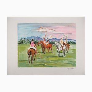 Yves Brayer, Polo Players, 1973, Lithographie