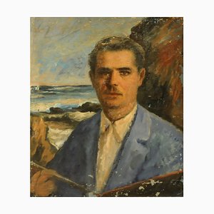 Giovanni Malesci, Selbstporträt, 1925, Öl auf Holz