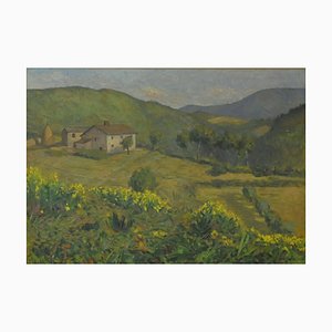 Giovanni Malesci, View of Vicchio Mugello, 1914, Oil on Panel