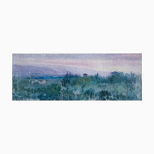 Giovanni Malesci, Rose Landscape, Öl auf Leinwand