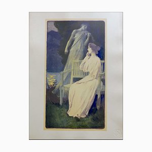 AF Gorguet, Adante Nocturne, 1897, Litografía original