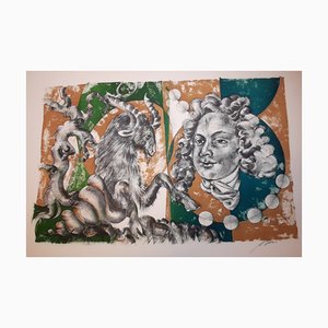 Hans Erni, Le Capricorne, 1970, Original Lithographie