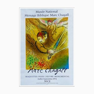 Póster original de Marc Chagall, The Angel of Judgement Nice, 1974