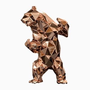Escultura Richard Orlinski, Standing Bear Gold Pink
