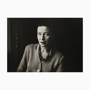 Pierre Boulat, Simone De Beauvoir, Parigi, 1954, Fotografia