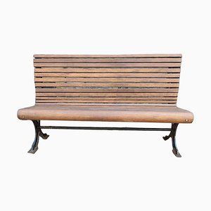 Banc Mid-Century en Teck et Fonte