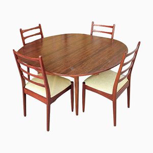 Rosewood Dining Table and Chairs by Greaves & Thomas, Set of 5