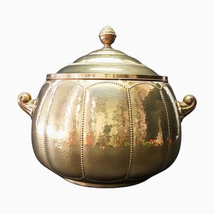 Art Nouveau Brass Punch Bowl from Böhm & Hennen Ignatius Taschner