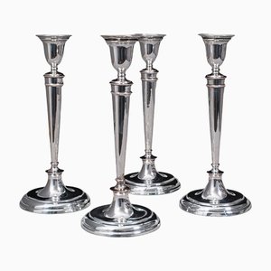 Antique English Victorian Candleholders, Set of 4