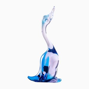Swan in Sommerso Murano Glass by Antonio Da Ros for Cenedese, Italy
