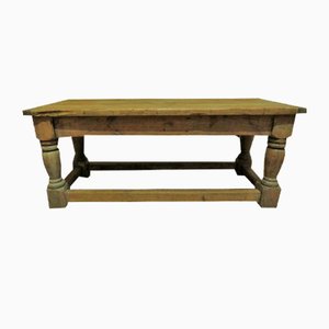 Large Antique English Scrub Top Pine Refectory Dining Table