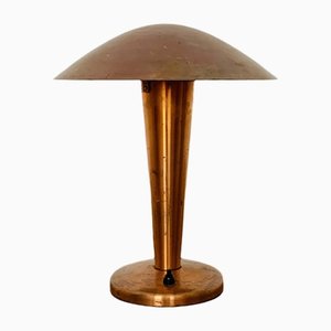 Lámpara de mesa de cobre de Josef Hurka para Napako, años 40