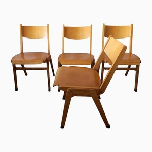 Stacking Dining Chairs, 1950s, Set of 4
