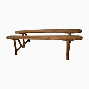 French Provincial Trestle Benches, Set of 2