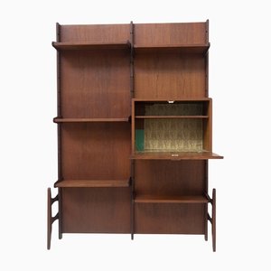 Vintage Freestanding Bookcase in Wood by Fratelli Proserpio