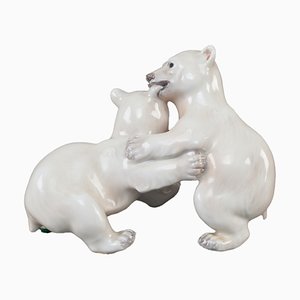 Danish Model 1156 Porcelain Polar Bear Figurine by Dahl Jensen for Bing & Grondahl