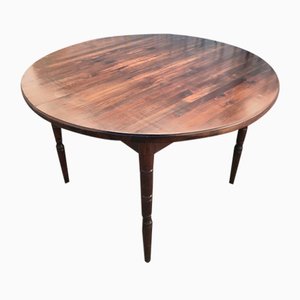Round Extendable Table in Solid Pine, 1970s
