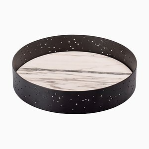 Marble and Steel Elliptical Centerpiece by Stella Orlandino for Kimano