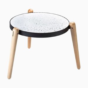 Table Basse Tris en Marbre, Acier et Bois par Luca Maci pour Kimano