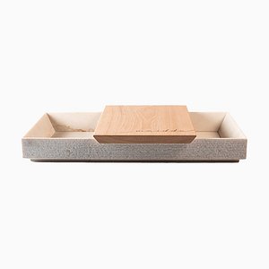 Maidda Tablett aus Marmor & Holz von Margherita Alioto und Mimma Occino für Kimano