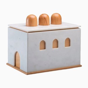 Marble and Wood Quba Box by Gabriele D'angelo for Kimano