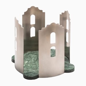 Centrotavola Quattro in marmo e acciaio di Gabriele D'angelo per Kimano