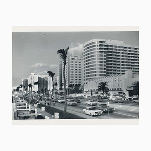 Fotografia in bianco e nero di Miami Beach, Stati Uniti, anni '60