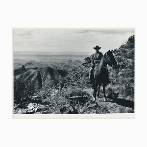 Cowboy and Countryside, USA, 1960s, Photographie Noir & Blanc