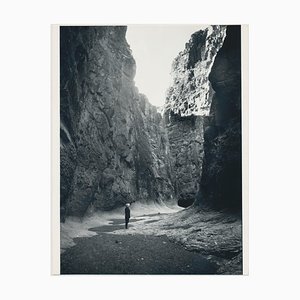 Canyon, Person, USA, 1960s, Black & White Photograph