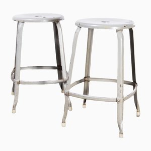 Industrial Nicolle Stacking Stools, 1950s, Set of 2