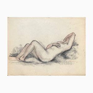 Charles Émile Moses Hornung, Femme nue allongée, 1915, Aquarelle sur Papier