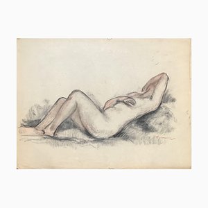 Charles Émile Moses Hornung, Femme nue allongée, 1915, Watercolor on Paper